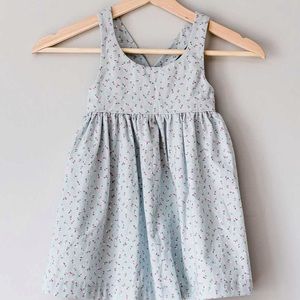 Girls Vintage Blue Floral Dress